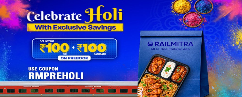 Celebrate Holi with Exclusive Savings with RailMitra