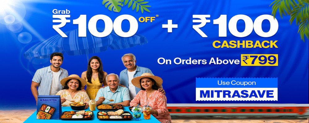 Grab Rs.100 OFF + Rs.100 cashback with RailMitra